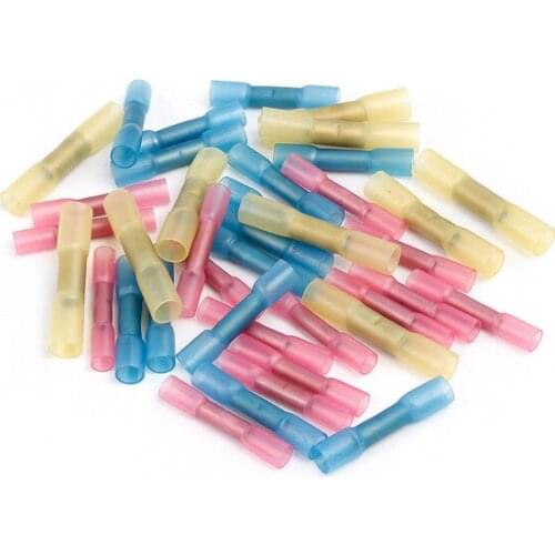 30PCS Waterproof Heat Shrink Terminals Seal Butt Electrical Splice Wire Connectors Cable Crimp Terminal Connector AWG 22-10