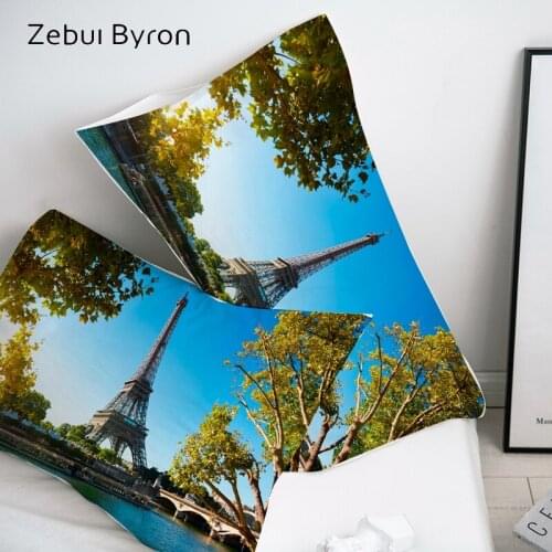 3D Pillow Case Pillowcase Custom/50x70/50x75/70x70 Decorative Pillow Cover,Bedding Paris Eiffel tower,Home textile Drop Ship