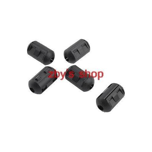 5 Pcs Black 5mm Dia Cable Clamp Ferrite Core Noise Suppressor Filter UF35B Fit Cable Diameter 3-5mm
