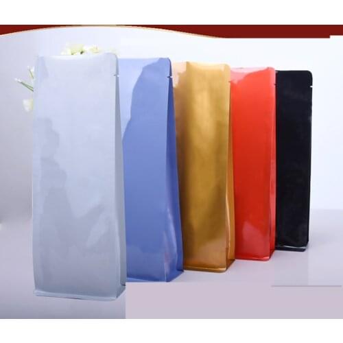 50pcs Color aluminum foil organ bag coffee milk tea powder tea packaging bags large open top heat seal pouch Airless valve