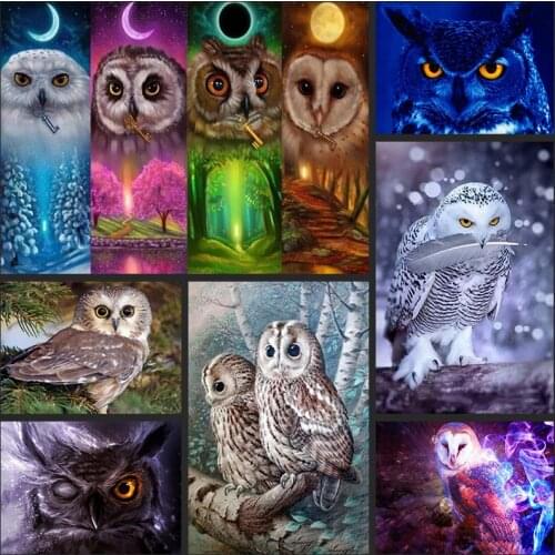 5D Diy fullDiamond Painting Owl Diamond Embroidery Full Rhinestone Pasted Cross Stitch Mosaic Home Decoration Animals Christmas