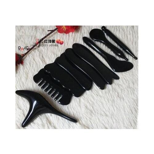 9pcs acupuncture massage scraping plates dial ribs Triangle bird massage stick eye face head back face Meridian massage set