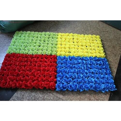 EMS Free Shipping 60*40cm Multi-Color Artificial silk rose flower wall wedding background lawn flower wedding decoration