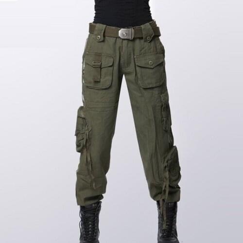 Cargo Pants Women Outwear Multi Pocket Tactical Military Army Straight Slacks Pants Trousers Overalls Zipper Pocket Female Pants
