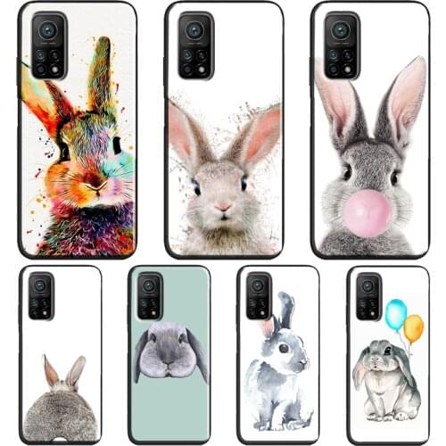 Cute Bunny Rabbit Phone Case For POCO X3 Pro F3 M3 Pro Cover For Xiaomi Mi 11 Ultra 10T Pro Mi Note 10 Lite