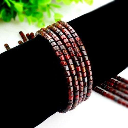 Natural red stone cylindrical loose beads 4x4mm semi-finished red stone small beads Made necklace DIY bracelet accessories 40cm