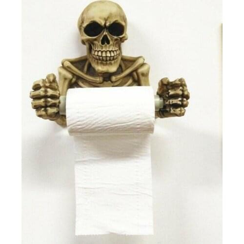 Skull Toilet Paper Roll Holder Wall Mount Dry Towel Bathroom Home Decor JA55