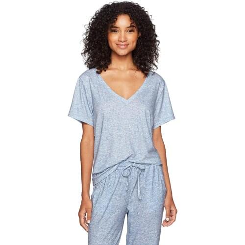 Neatie kiddie Summer Casual Tshirt Women Tops Street Home Night Wear Loose Elastic V-neck T-shirt Female Clothes