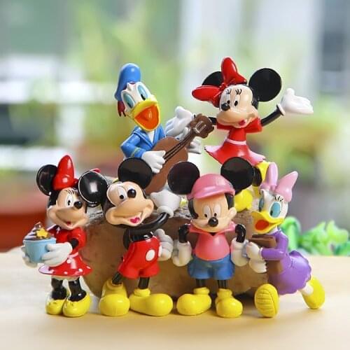 Disney Hot Toys 8cm 6pcs/Set Mickey Mouse Clubhouse Minnie Donald Duck Collectors Action Figure Toys Christmas Gift Doll
