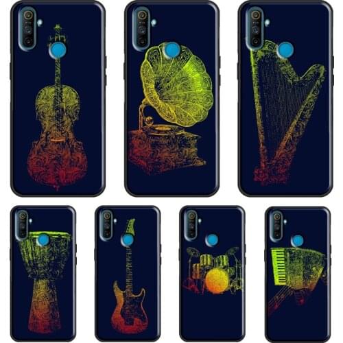 Instruments Music For OPPO Realme 8 6 7 Pro Q3 7i C3 C11 C15 C21 GT Case For OnePlus 9R 7T 8T 8 9 Pro Coque