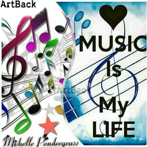 ArtBack 5d diy diamond painting music icon full square drill 3d rhinestone mosaic diamond embroidery home decoration