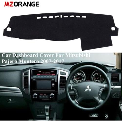 MZORANGE Car Dashboard Cover Dash Mat For Mitsubishi Pajero Montero 2007-2017 Car Auto Non-slip Protector Sun Shade Pad Carpet