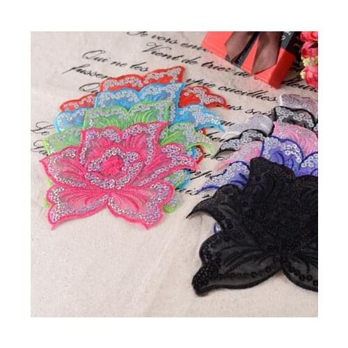 10cm x 8cm decals stickers accessories ironing clothes patch stickers affixed clothing accessories sequined peony Patch stickers