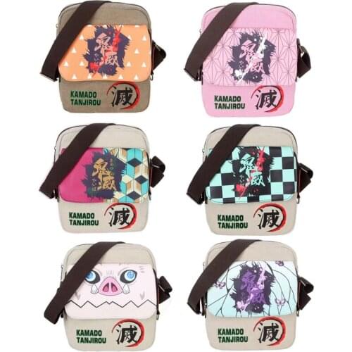 6Kind Demon Slayer Hashibira Inosuke Agatsuma Zenitsu Kamado Nezuko Tanjirou Satchel Bag Shoulder Student Handbag Outdoor Gift