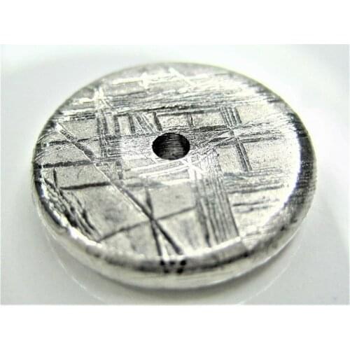 Natural Gibeon Iron Meteorite Moldavite Silver Plated Round Donut Shape Pendant 20x20mm Women Men Jewelry Necklace Jewelry AAAAA