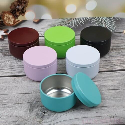 New Small Round Tea Box Candy Cans Metal Frosted Gift Packing Box Festive Party Supplies Tin Box