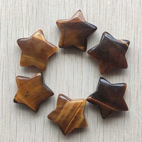 New Fashion natural tiger eye stone star shape no hole pendants for Accessories jewelry making 6pcs/lot Wholesale free shipping