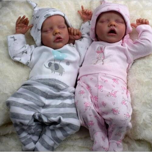 New Twins Reborn Baby 43CM Soft Body Bebe Reborn Dolls For Children Birthday Gift Toy