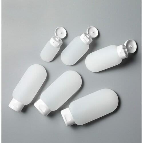 PE Travel Bottle Portable Flexible Easy To Squeeze Facial Bath Plastic Bottle Container Leak-proof Transparent Frosted 6 Sizes