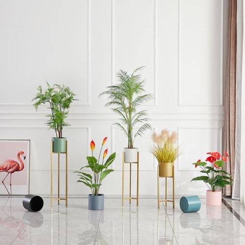 Metal Flower Pot Wrought Iron Flower Stand Home Decoration Flower Arrangement Potted Floor Stand 1pc Metal Indoor Plant Stand