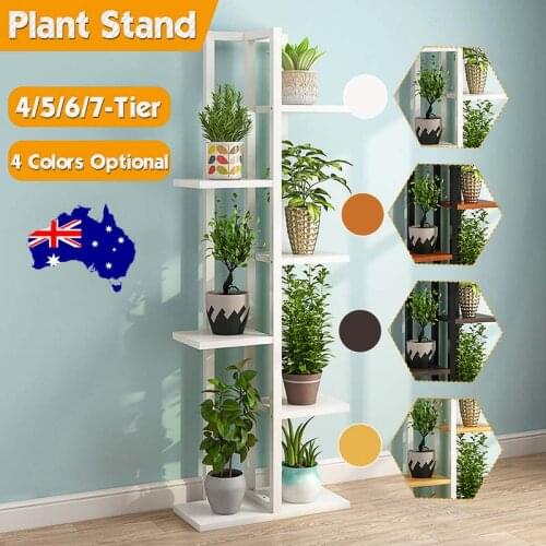 4/5/6/7 Tier Plant Stand Flower Rack Metal Indoor Outdoor Wood Shelf Planter Garden Display Flower Pot Holde Organizer