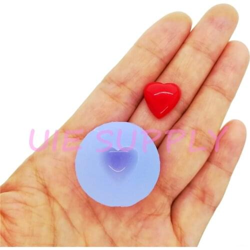 PYL957U 13.3mm x 13.2mm Heart Cabochon Silicone Mold Resin Clay Nail Art Earrings Necklace Pendant Jewelry Making Food Safe