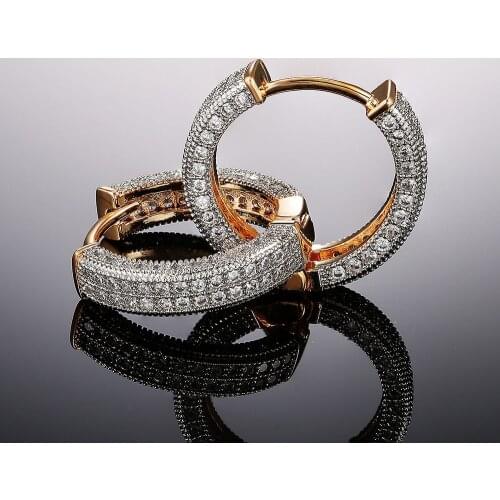 Luxury Women Small Hoop Earrings Dazzling Micro Paved CZ Stones Versatile Female Accessories High Quality Fashion Jewelry