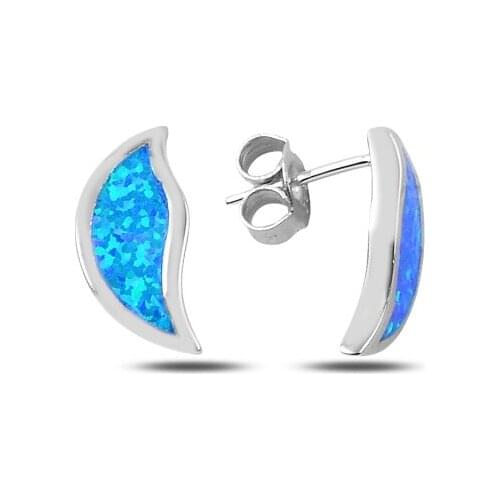 Silverlina Sterling Silver Opal Gemstone Earrings