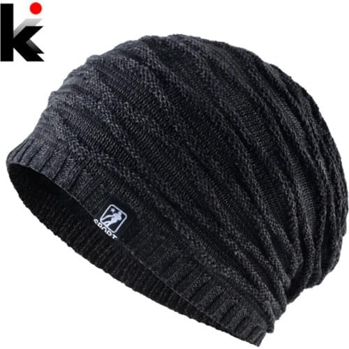 Mens Winter Hat Fashion Knitted Striped Hats Warm Bonnet Hiver Outdoor Thick Ski Skullies Beanies Men Knitting Gorras Cap