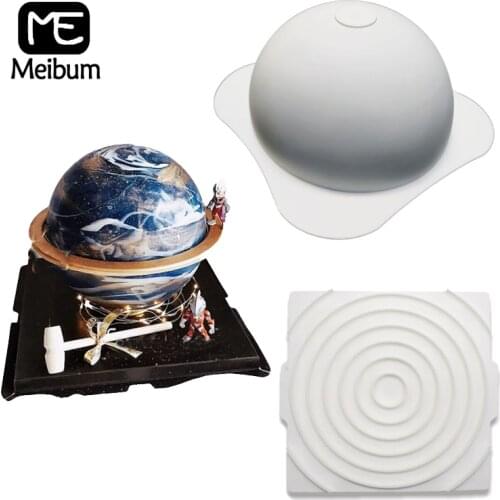 Meibum Silicone Birthday Cake Moulds 3D Planet Cake Mold Chocolate Decoration Dessert Pan Spiral Pastry Bakeware Baking Tools