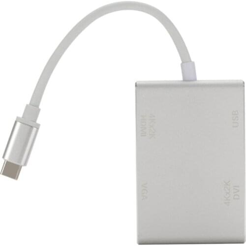 USB-C (Type C) to DVI 4K VGA Multilport Adaptor Converter with USB 3.0 A7Q3 X3UB