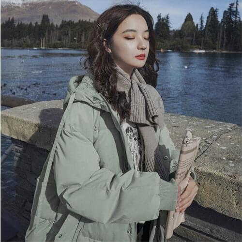 Woman Jacket Parkas Coat Down For Women Winter Pine Hooded Below-the-Knee Cotton Coat Cotton Jacket Veste Femme