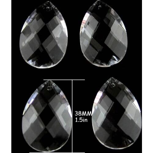 30pcs/Lot Transparent Color 38x22mm Crystal Chandelier Prism Pendants For Wedding Home Decoration