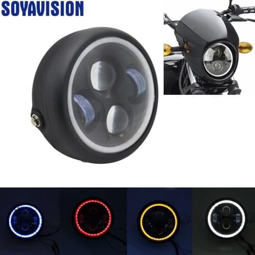 6.5" Led Motorcycle Headlight for Harley with Angel Eye DRL Light For Harely Softail Dyna for Sportster Chopper Cruiser Headlamp