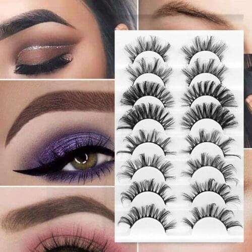 8 Pairs mix style curling False Eyelashes wholesale 3D faux Mink Lashes Fluffy Soft Eyelash Extension Make