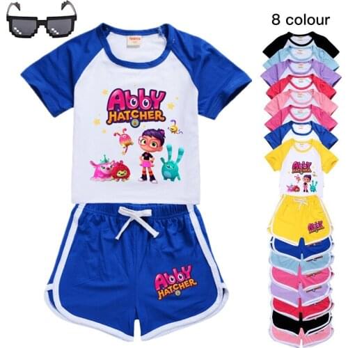 Abby Hatcher Kids T Shirt Shorts Baby Girls Summer Clothing Outfits Boys Casual Clothing Sets Children Cartoon Pattern Costumes