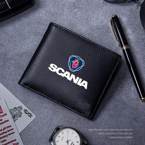 Auto Accessories Leather credit card storage drivers license bag For saab scania emblem 93 9-3 900 9000 fashion styling