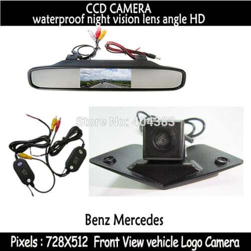 Car front View Monitor+ Night Vision ccd front view Camera for Benz Mercedes Vito Viano A B C E G GL SLK GLK SL R GLA CL CLA AMG