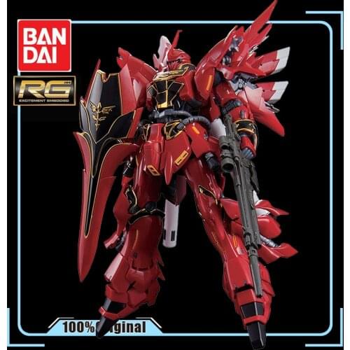 BANDAI RG 1/144 MSN-06S Sinanju Gundam Xin'anzhou Mechanical Transparent Version Ver.KA Action Figure Children Assembled Toy
