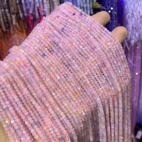 Small Beads Natural Stone Beads Natural Full penetration Morgan 3x2mm Loose Beads for Jewelry Making Necklace DIY Bracelet