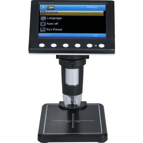 Digital Microscope 4.3-in 1000X Magnification LCD Microscope Portable Electronic Microscope Video Camera 8 Adjustable LED Light