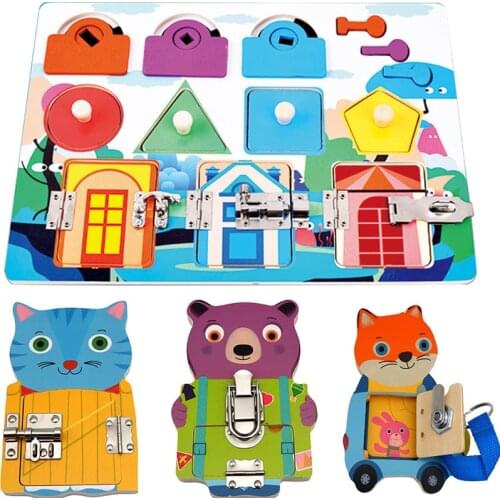 Childrens Busy Board DIY Unlocking Self-Care Ability Preschool Learning Children Sensory Education Toy Kid Montessori lock Toys