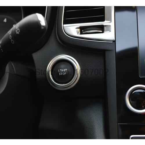 For Renault Koleos 2016 2017 Inner Engine Start Stop System Button Ring Trim Interior Decoration Stainless Steel