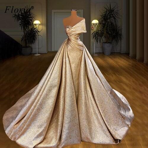 Dubai One Shoulder Prom Dresses 2020 Mermaid Elegant Evening Dresses Women Party Night Sexy Celebrity Dresses Abendkleider