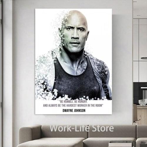 Dwayne Johnson GYM Star Oil Painting Poster Prints Canvas Wall Art Picture For Home Room Decor