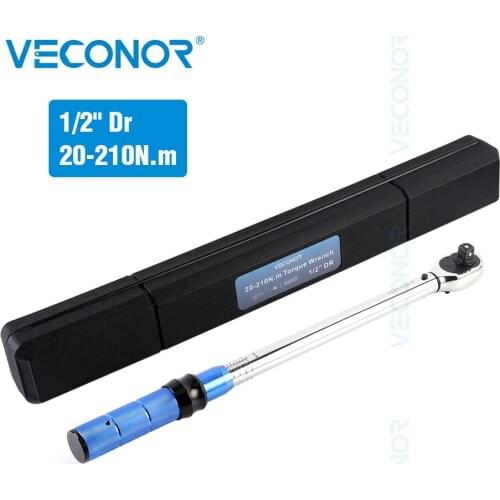 20-210N.m Torque Key Wrench Tool 1/2-inch Two-Way Precise Preset Mirror Polish Torque Ratchet Spanner Hand Tool for Car Repair