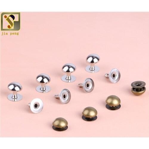 Round Rivet of Metal Nail Spike For Bag Belt Garment Bracelet Metal DIY Leathercraft Shoes 12x8 12X10mm 13X12mm 14X10mm 50 sets