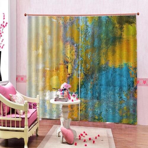 Oil painting Photo pattern curtain luxury stereoscopic window curtains for living room bedroom blackout home drapes