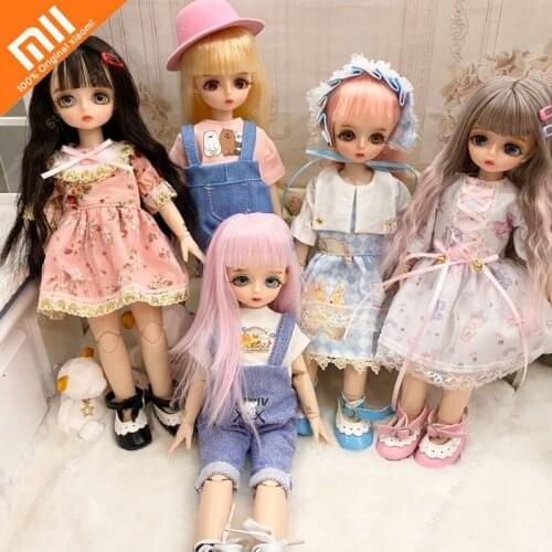 Xiaomi 30cm BJD Doll Movable Joints Mini Dolls Girls BJD Doll Full Set Princess Female Body Accessories Kawaii Toys for Girls