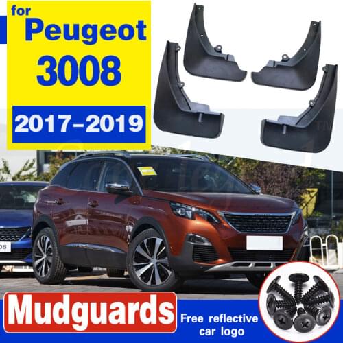 Set Molded Car Mud Flaps For Peugeot 3008 2 SUV 2017 2018 2019 Mudflaps Splash Guards Mud Flap Mudguards Fender Front Rear